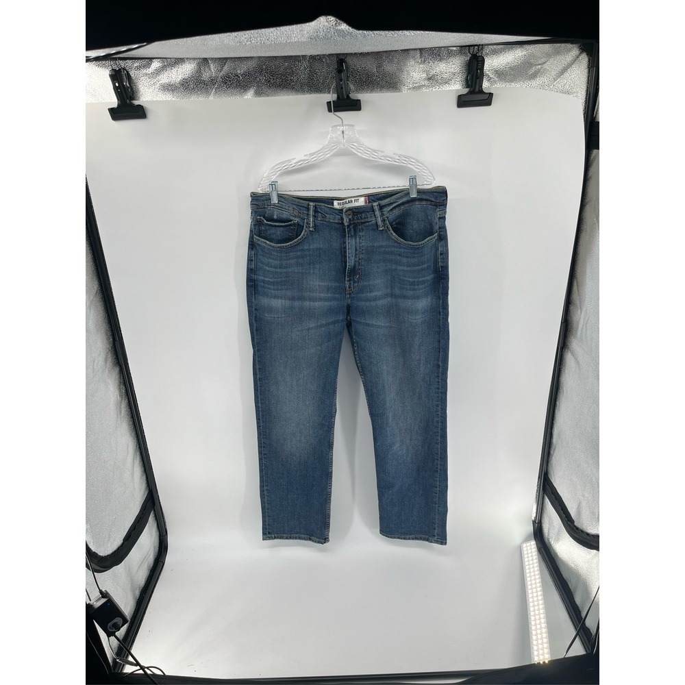 Levis 505 Regular Fit Mens Jeans 36x30 Medium Wash Blue Straight Leg Denim